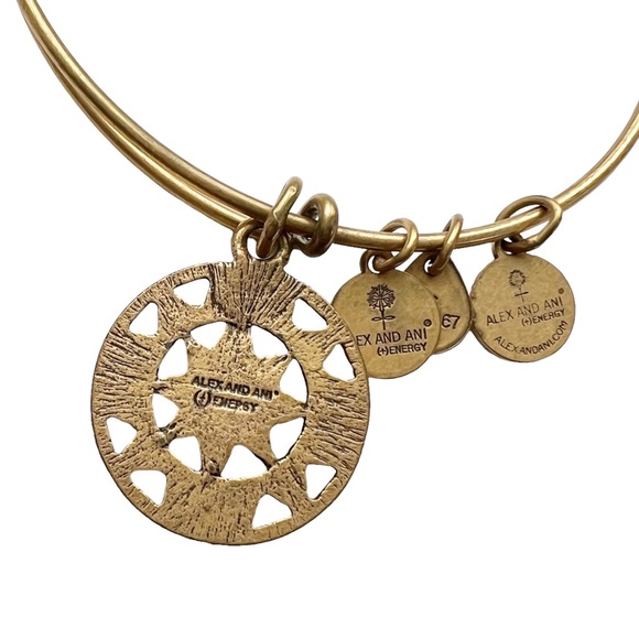 Alex and Ani Compass Bangle Gold Tone - Picture 3 of 3